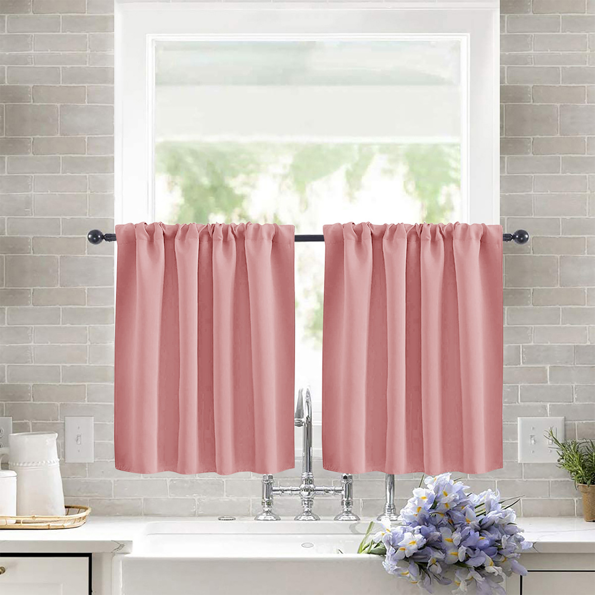 Shade Solid-color High-precision Short Curtain - Image 14