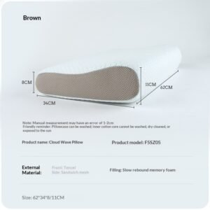 Wavy Neck-support Memory Foam Pillow That Slowly Returns To Shape And Doesnt Collapse