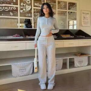 Versatile Casual Minimalist Short Slim-fit Figure-flattering Top And High-waisted Pants