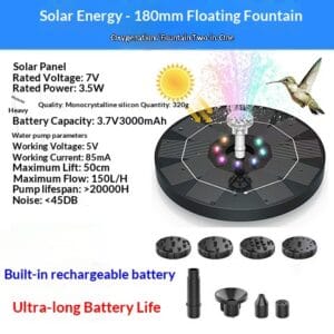 Split Solar Fountain For Outdoor Gardens