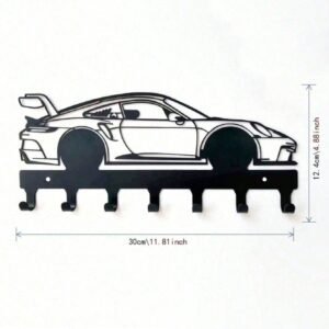 Racing Car Keychain & Wall Mount Set - Stylish Vehicle Key Holder For Home Decor