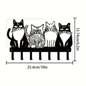 Adorable Cat Wall Hooks Set - Cute & Practical Kitty Decor For Farmhouse