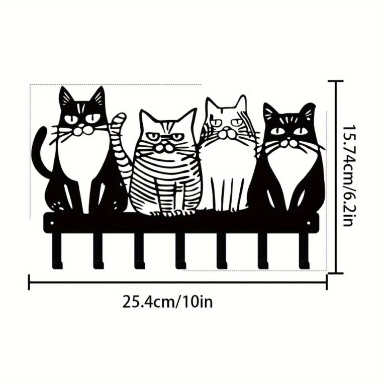 Adorable Cat Wall Hooks Set – Cute & Practical Kitty Decor For Farmhouse
