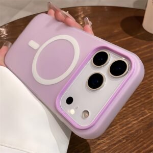 Suitable For 17 Pro Max Phone Case Jelly Magnetic Two in one Frosted Simple Drop proof