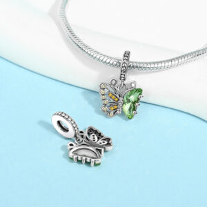 DIY Silver-plated Pendants Featuring Insects Dragonflies
