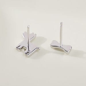 Asymmetrical Puppy Bone Stud Earrings Niche Versatile Ear Jewelry Perfect For Students