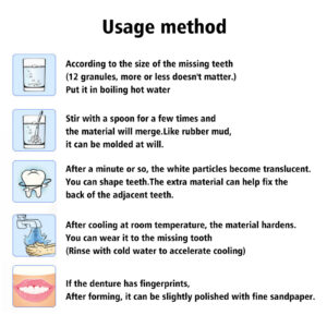 EELHOE Moldable Dental Putty 30ml Box Movie Makeup Dentures, Temporary Tooth Filling Putty For Fixing Cavities And Gaps