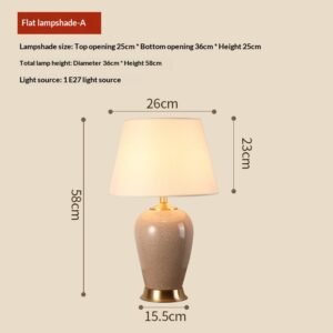 Jingdezhen Camphor Wood Ceramic American-Style Minimalist Chinese Table Lamp