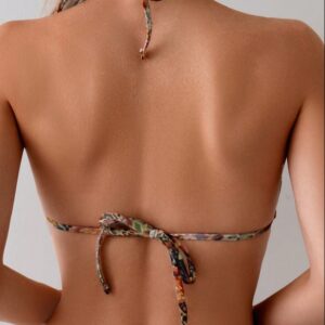 Sexy Printed Metal-Clasp Two-Piece Bikini