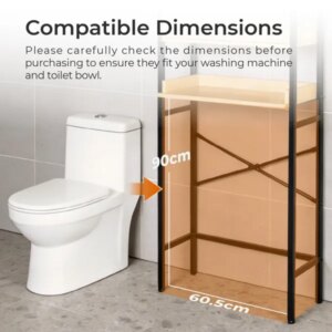 Wood Grain Embossed Design, MDF Melamine Veneer With Square Tubing, 64.5*30*171cm, Double Doors, One Shelf, Toilet Cabinet