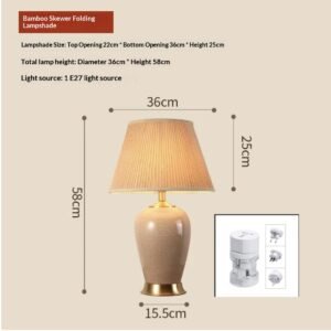 Jingdezhen Camphor Wood Ceramic American-Style Minimalist Chinese Table Lamp