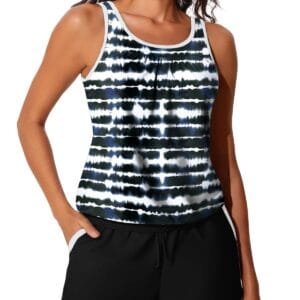 Womens Stylish Two-Piece Tankini Swimsuit