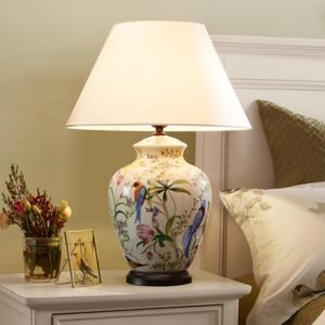 American Rustic Countryside Floral And Bird Full-Copper Ceramic Living Room Light Fixture In A Simple Modern Retro Style