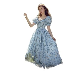 Womens Bohemian Casual V-Neck Short-Sleeve Dress