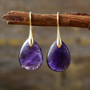 Creative, Versatile Tigers Eye Pendant And Waterdrop Earrings Set
