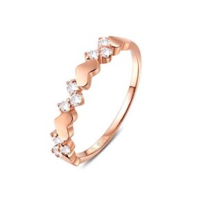 Women’s Rose Gold Zircon Heart Shaped Ring
