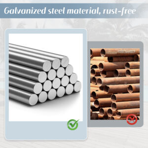 5-6 Seater Garden Lounge Set, Galvanized Iron Frame Outdoor Patio Furniture, 6-Piece Set, Reclining & Adjustable Seating, 2 WPC Tabletop Table Included, Beige Fabric Gray Frame