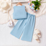 Sleeveless Vest Top Long Pants Suit For Toddlers And Young Children