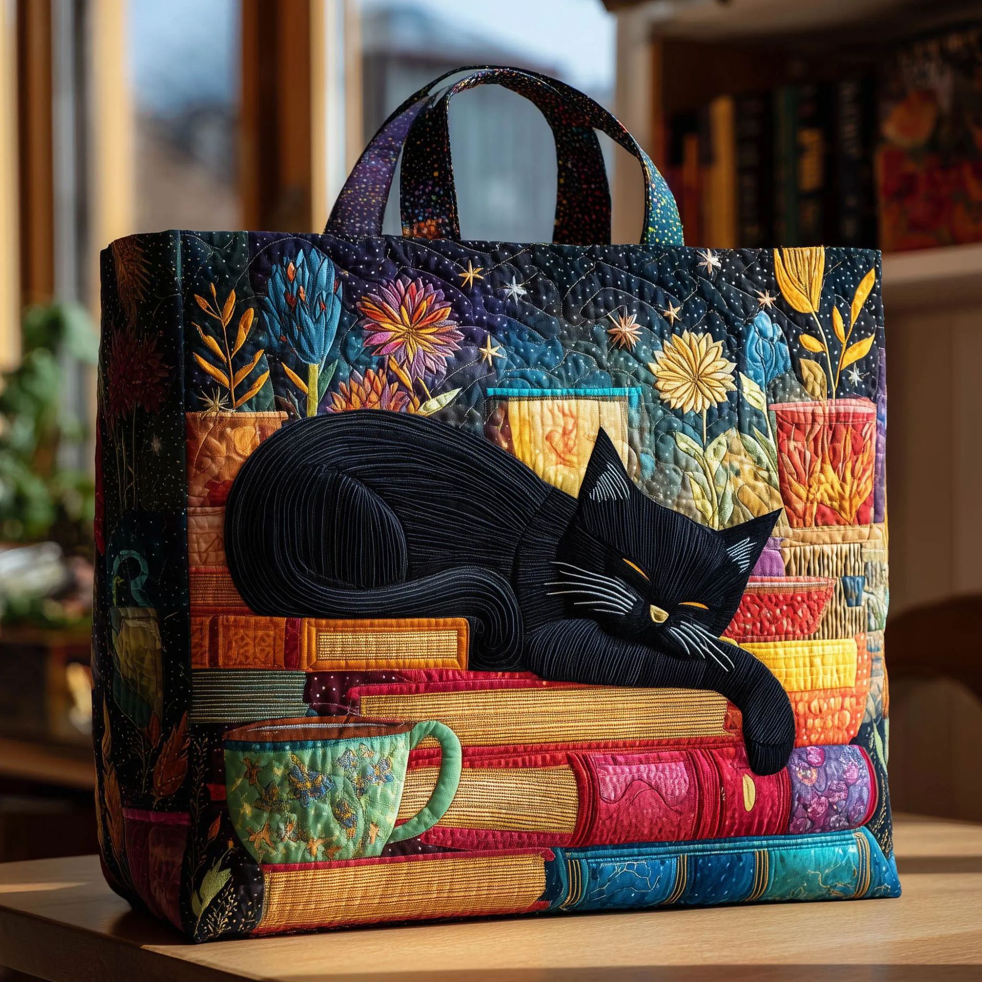 Creative, High-Capacity Tote Bag With Digital Print And Quilted Embroidery - Image 26