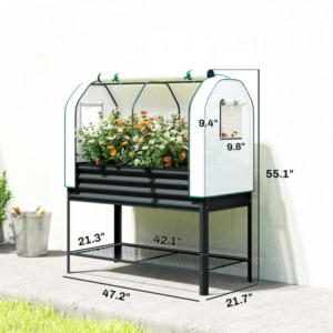 Raised Garden Bed With PE Greenhouse