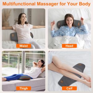 2 In 1 Electric Lumbar Massager Support Pillow Memory Foam Lower Back Massager With Heat Vibration Adapter For Pain Relief