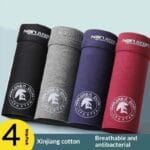 Pack Of 4 Mens Comfortable Breathable Cotton Boxer Briefs With Prints