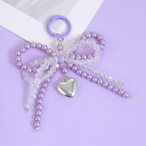 Creative Fashion Crystal Double Bow Pendant Keychain
