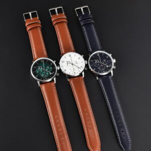 Mens Multifunctional Stylish Business-Ready Waterproof Calendar Watch