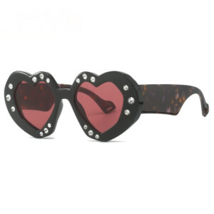 Diamond-Encrusted Heart-Shaped Sunglasses Prom Shades For Women Instagram-Style Decorative Sunglasses