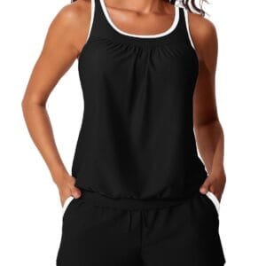 Womens Stylish Two-Piece Tankini Swimsuit