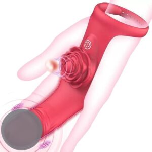 Artificial Rose-shaped Glans And Clitoral Massage Finger Sleeve