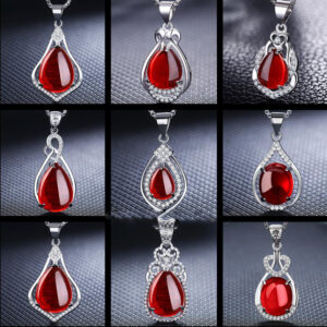 Waterdrop Blossom Carnelian Pendant With Green Chalcedony