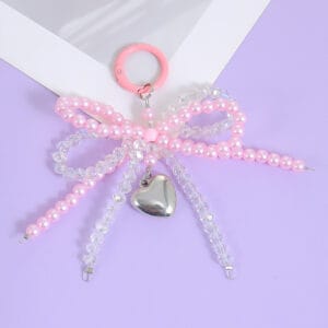 Creative Fashion Crystal Double Bow Pendant Keychain