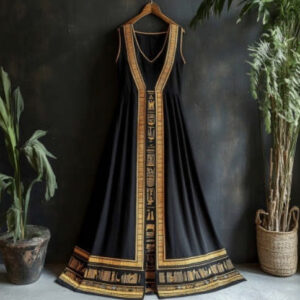 Floral Totem Print Casual Retro V-Neck Sleeveless Beach Dress