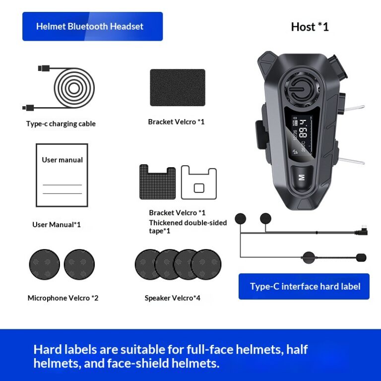 Motorcycle Helmet With Bluetooth Earphones And Water Resistance