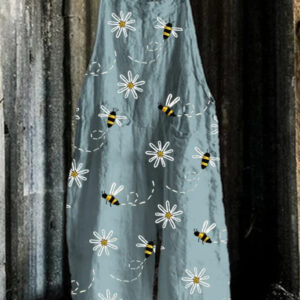 Womens 3D-printed Fashionable Versatile Casual Jumpsuit Pants