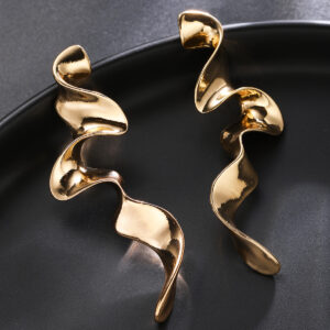 Dramatic Irregular Metal Earrings For Women