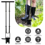 5 In 1 Bulb Planter Tool Long Handle Gardening Bulb Transplanter With Gloves Brush Serrated Base Dual Pedal Digging Holes To Plant Tulips Iris Daffodil