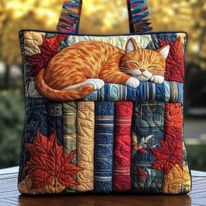 Creative, High-Capacity Tote Bag With Digital Print And Quilted Embroidery