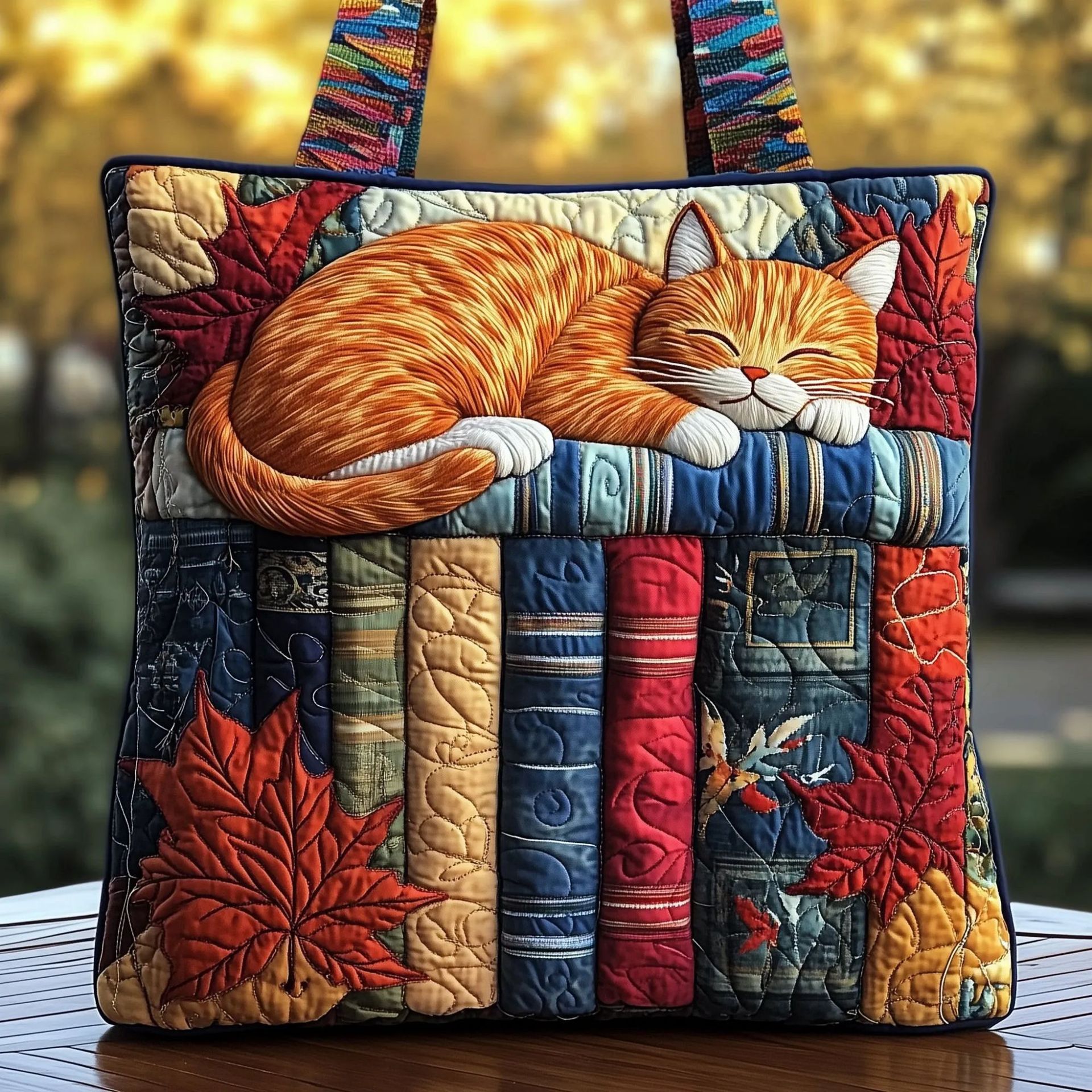 Creative, High-Capacity Tote Bag With Digital Print And Quilted Embroidery - Image 4