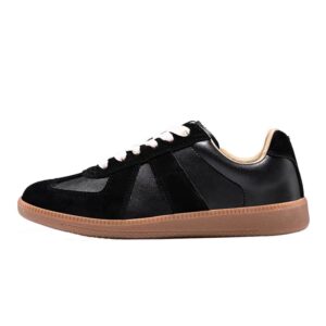 New Womens Versatile Korean-style Retro Patchwork Flat Shoes With A Round Toe And Lace-up Design