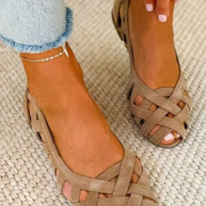 Womens Hollowed-Out Birds-Nest Sandals Fashionable Flat And Breathable