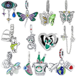 DIY Silver-plated Pendants Featuring Insects Dragonflies