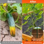 Cucumber Trellis For Raised Bed Arch Garden Trellis For Climbing Plants Vine Vegetables Fruit Flower Grape U-Shaped Frame With Climbing Net Tunnel Plant Stand For Garden Raised Bed