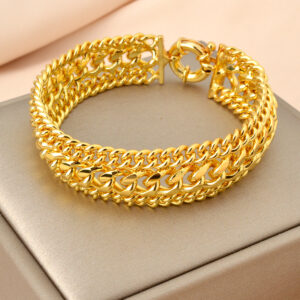 Minimalist Double-row Chain Wide Mesh Bracelet