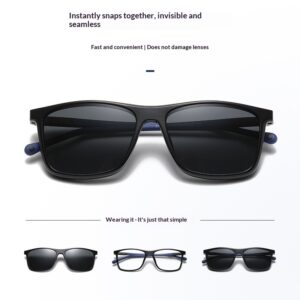 TR Magnetic Glasses For Men And Women Myopia Frame With 5-in-1 Polarized Lenses