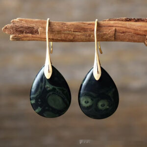 Creative, Versatile Tigers Eye Pendant And Waterdrop Earrings Set