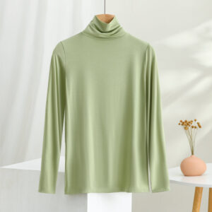 Womens SpringSummer Spliced Relaxed-Neck Base Layer Top