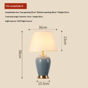 Jingdezhen Camphor Wood Ceramic American-Style Minimalist Chinese Table Lamp