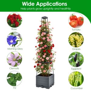 2Pack Raised Garden Bed Boxes With Trellis 56in Tomato Self-Watering Planter Box Indoor Outdoor With 4 Adjustable Heights 10 Clips 65FT Ties For Climbing Vegetables Flowers Vines